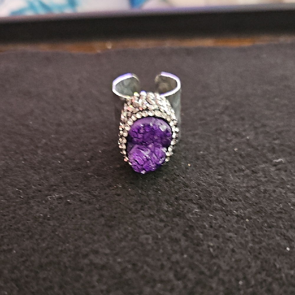 Sassy Jones Dual Purple Gemstone Silver Ring